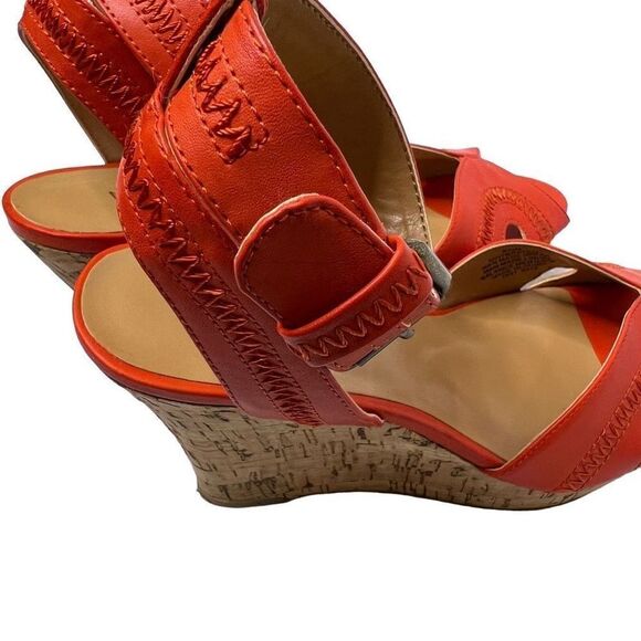 Nine West orange braveit platform wedge sandals size 6.5 - Picture 6 of 15